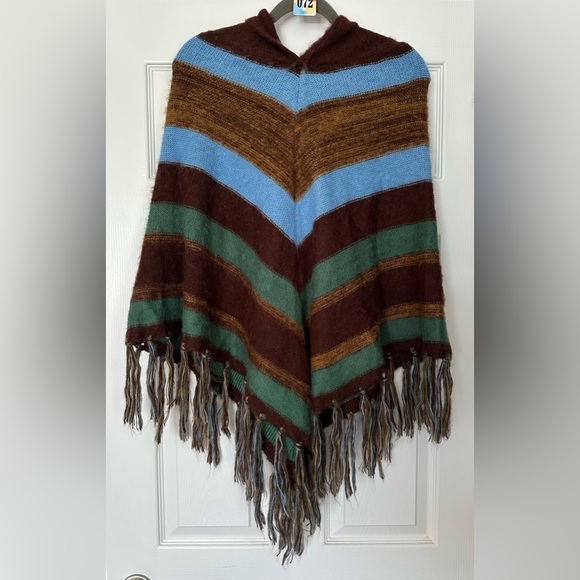 72. NWT Free People Striped Turtleneck Poncho - Picture 5 of 8
